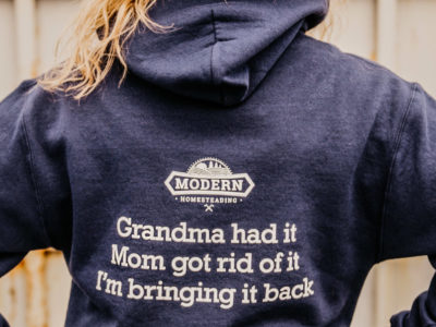 image of navy hoodie back