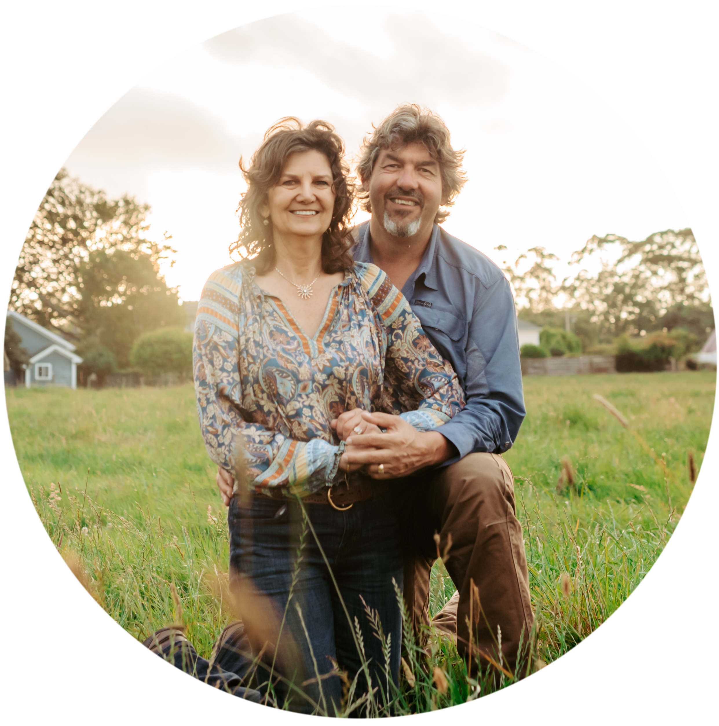 Husband and wife in a field